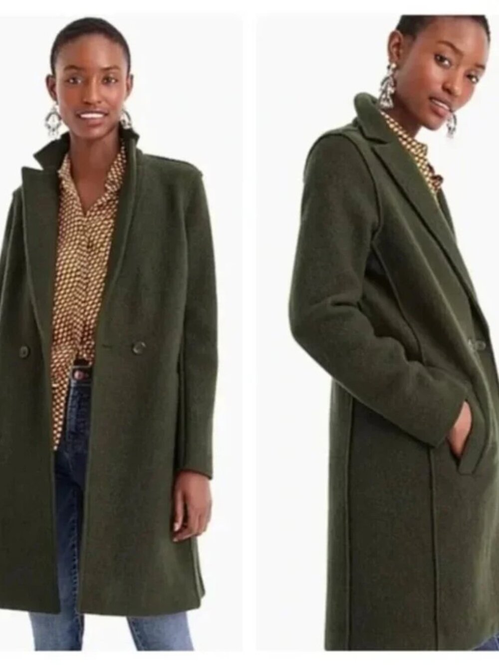 J Crew Classic Dark Green Coat